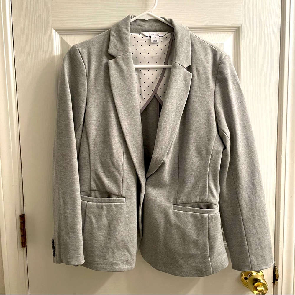 Old Navy unlined grey ponte knit blazer